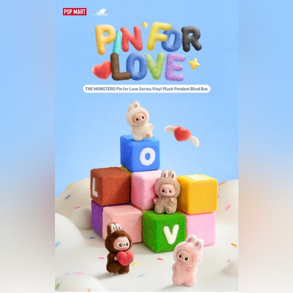 Letter R - THE MONSTERS Pin for Love Series-Vinyl Plush Pendant Blind Box (N-Z) - Picture 8 of 9